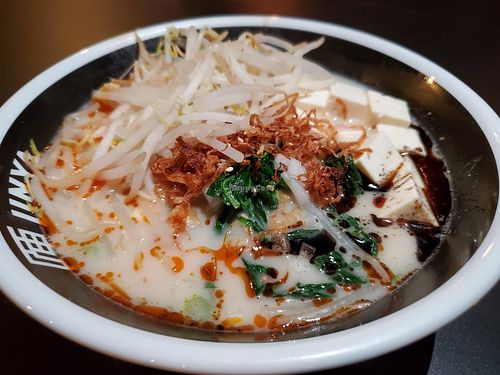 Spicy creamy ramen with added sprouts at JINYA Ramen Bar in Santa Monica