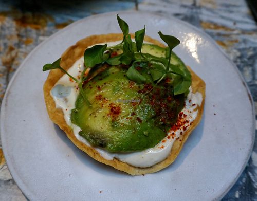 tostada avocat at MESA Restaurant in Paris