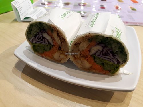 Lion's mane mushroom wrap (ask for vegan sauce) at KUL - BMS Organics Grab n' Go - KLIA2 in Sepang