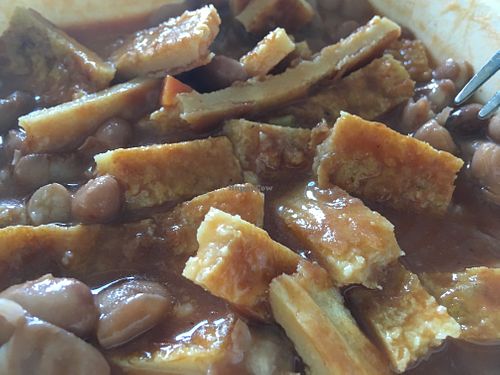 Beans and chickpeas frittata at MadreNatura in Milan