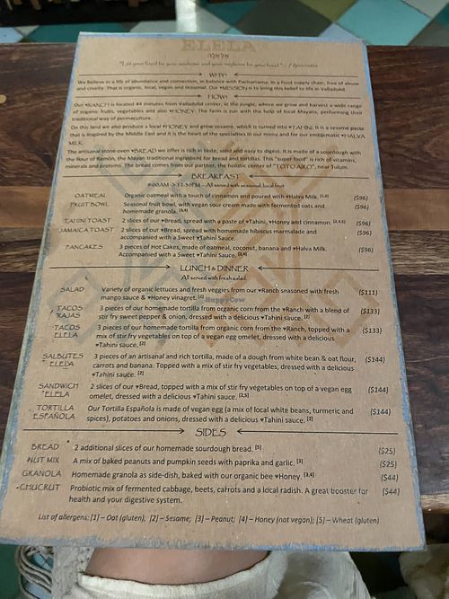 New menu  at Elela in Valladolid