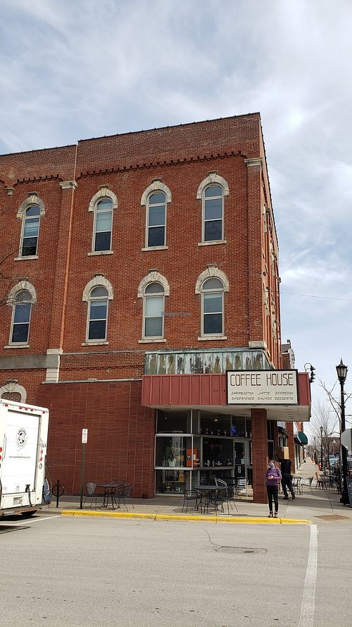 Exterior, March 2021. Large interior space with tons of seating. at Blooming Grounds in Winona
