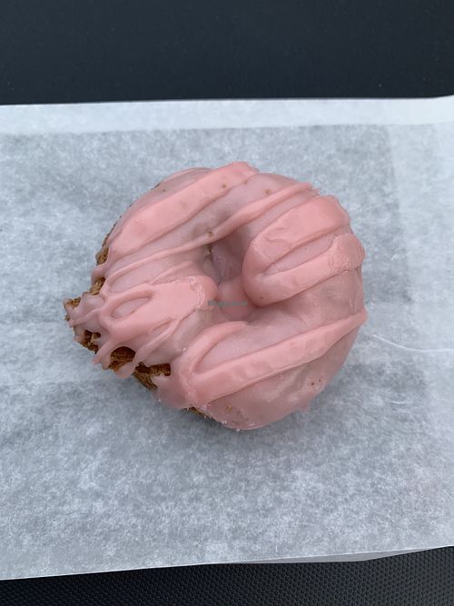 Strawberry donut vegan  at Frickin' Delights Donuts in Victoria