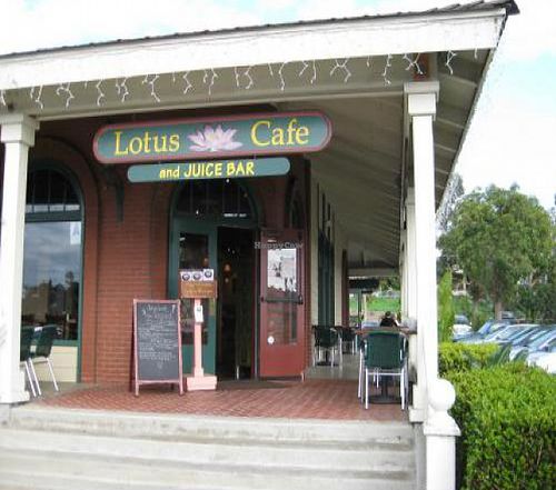 Located in the Lumberyard, Old Downtown Encinitas, South Coast Highway 101 opposite 'G' Street at Lotus Cafe and Juice Bar in Encinitas