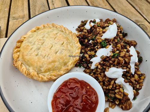 Pie and farro salad at Olivia's Pantry in Kyneton