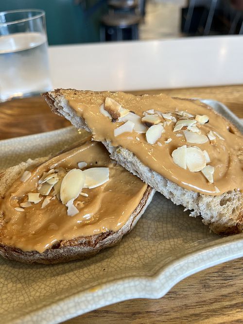 Peanut butter toast   at Optimus Cafe in Osaka