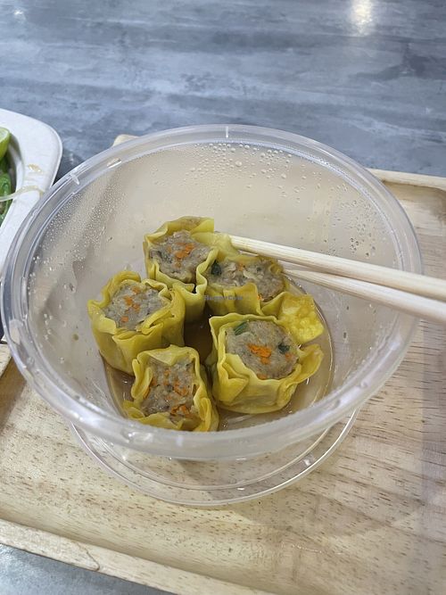 Mushroom dumplings  at So Vegan - Yaowarat​ in Bangkok