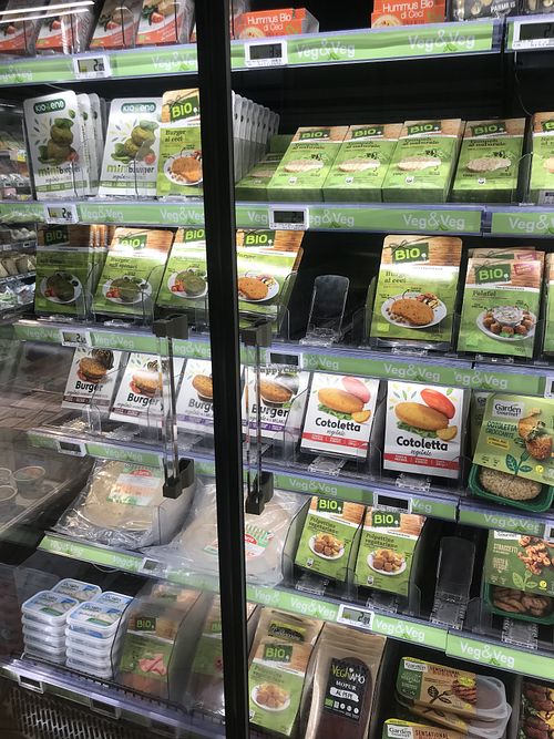 vegan stuff at Pam in Bologna