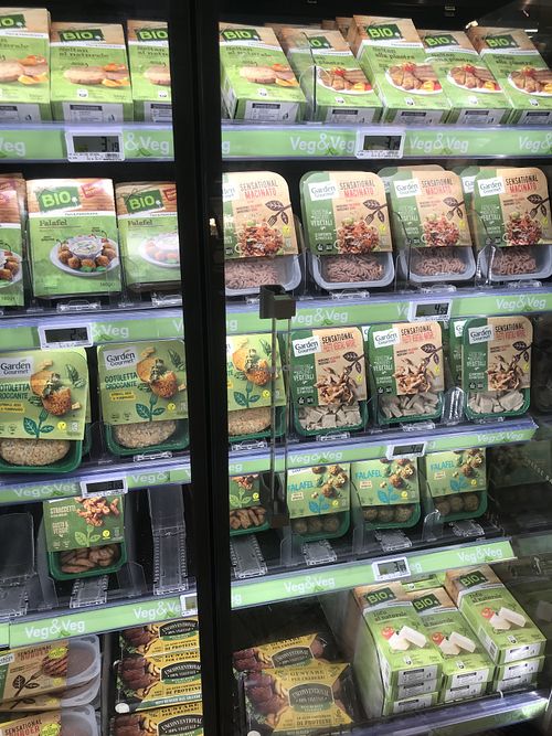 vegan stuff at Pam in Bologna