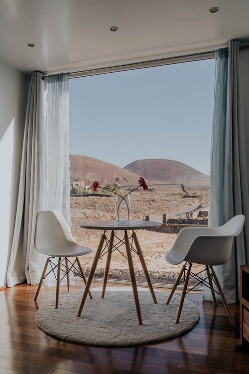 view from the volcano suite at Yogafriends in Fuerteventura