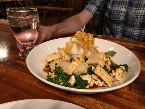 Crispy tofu dinner entree at Kilauea Lodge in Volcano