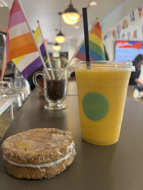 Oatmeal cookie sandwich and Orange Creamsicle (omit the whipped cream)  at Union in Dallas