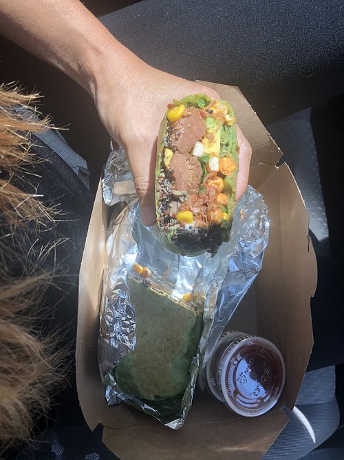 BYO burrito is SO DELICIOUS.  That vegan fresco is amazing!  Can’t believe it’s not real cheese. at Toluca in Dallas