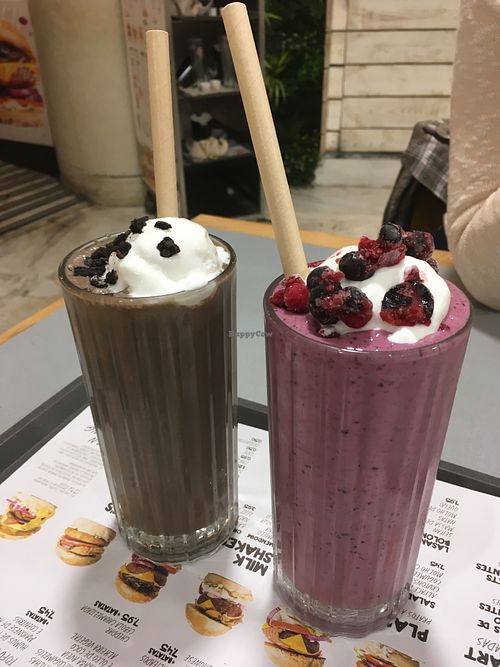 Wildberries and Oreo milkshakes (from right to left) at Mother Burger - Saldanha in Lisbon