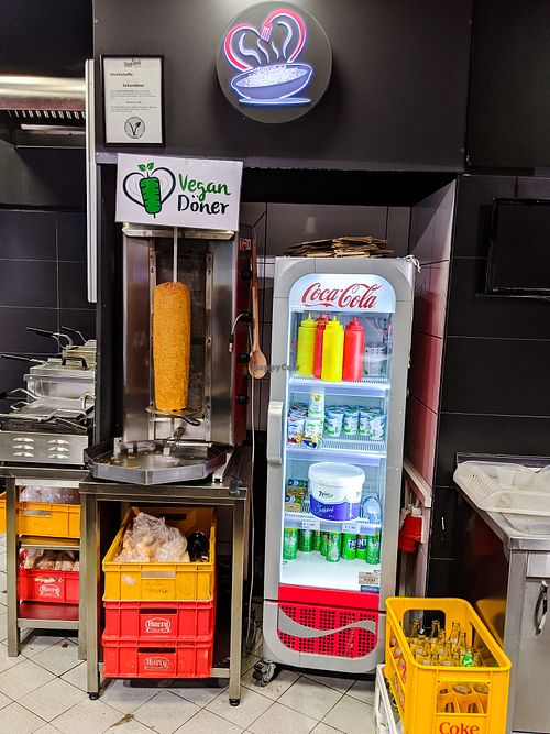 Vegan spit of fake "meat" at Pi-Love at Pi-Love in Berlin