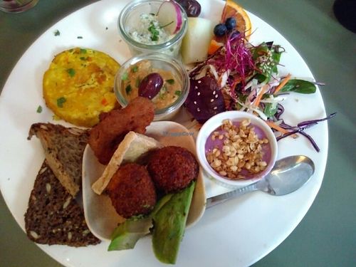 Vegan brunch plate  at Cafe N in Copenhagen