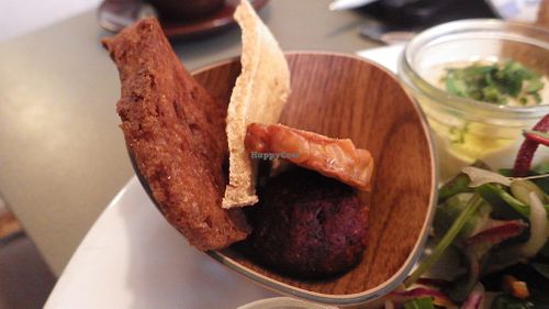 Seitan, tempeh and tofu at Cafe N in Copenhagen