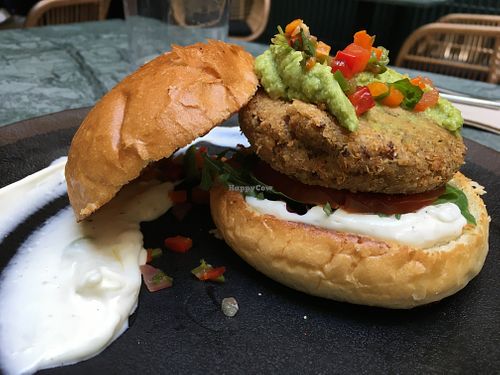 Chickpea burger at The Green Affair - Chiado in Lisbon