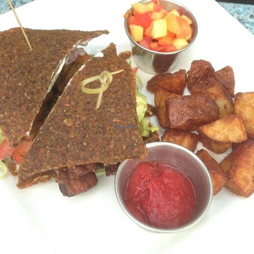 BLT sandwich with home fries.  at Darbster in West Palm Beach