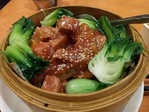 Taro, Pumpkin & fatty pork w/ bean sauce  at Enjoy Vegetarian - Financial District in San Francisco