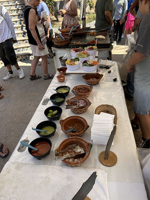 Taco toppings  at Productos Veganos Rancho San Agustín in Puerto Vallarta