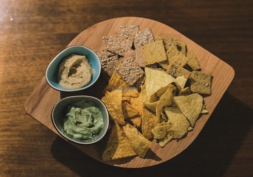 Hummus and avo dip at Roots in Zagreb