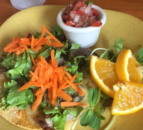 tempeh breakfast taco at Village Bakery and Cafe in Athens