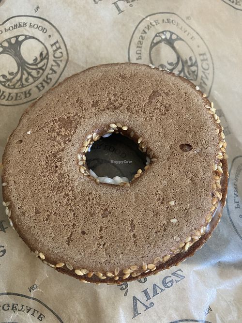Bagel with cream cheeze   at Copper Branch in Portland