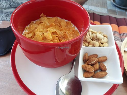 Cornflakes with toppings at Horizon Cafe in Koh Samui