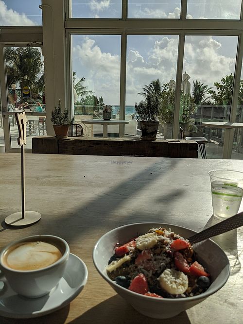 Perfect breakfast looking at the ocean at Plnthouse in Miami Beach