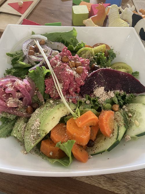 Buddha bowl (there’s rice underneath too)  at Karma in Jaco