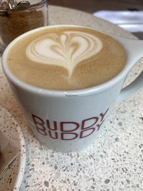 Oat latte art  at Buddy Buddy in Brussels