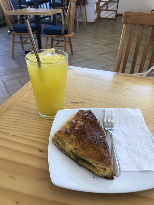 Orange juice. Vegetable empanada   at Café Monteverde in Monteverde