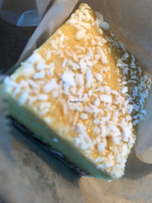 Raw lemon bar at Back To Eden Bakery in Portland