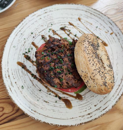 Seitan bagel at Fika Brunch Shop in Caldes De Montbui
