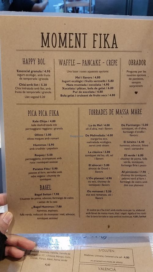 Menu at Fika Brunch Shop in Caldes De Montbui