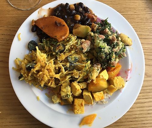 Loaded plate: not pretty but very good  at DaTerra - Parque das Nações in Lisbon