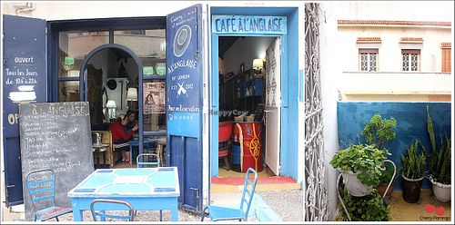 Cafe and rooftop at Café à l'Anglaise in Tangier