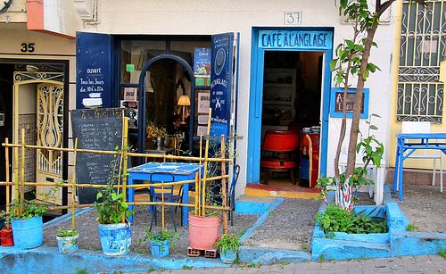 Cafe from the street.  at Café à l'Anglaise in Tangier