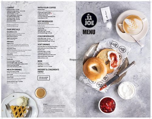 Cafe Joe Drink Menu at Cafe Joe in Jerusalem