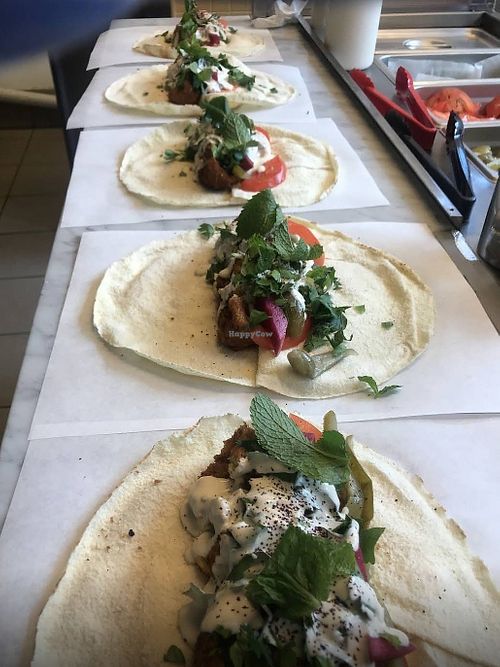 Falafel line... at Falafel Damas in Montreal