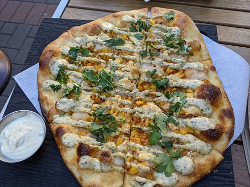 Street Corn pizza (June 2021) at Virtuous Pie in Victoria