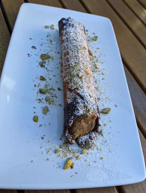 Cannoli - ganache-stuffed wafer at Virtuous Pie in Victoria