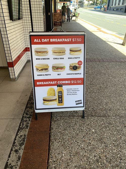 sandwich board  at Lord of the Fries in Fortitude Valley
