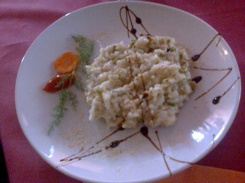 Vegan main dish (creamy risotto with asparagus) at Al Bon Vento in Grado