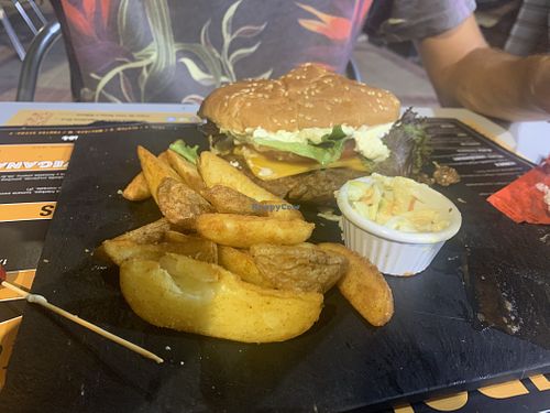 Lentil burger  at Pipol Bar in Alhaurin De La Torre