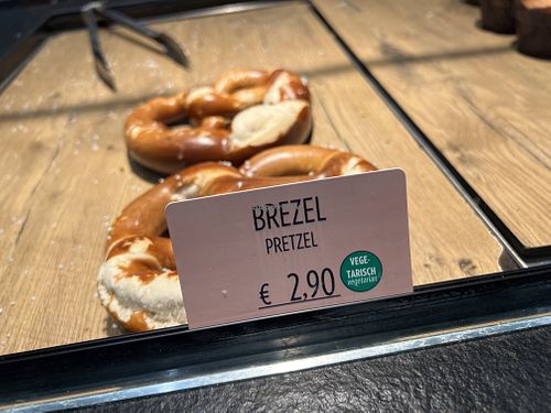 non-vegan pretzels  at FRA - Bistrot Frankfurt Airport - T1 in Frankfurt
