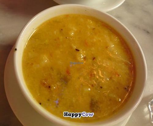 Vegan soups: yellow lentil and cauliflower, mushroom and vegetables at The Fragrance of the Heart in Oslo