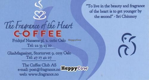 business card at The Fragrance of the Heart in Oslo