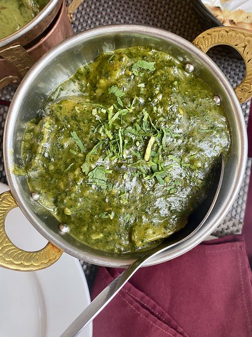 Spinach and potatoes  at India Gate in Funchal